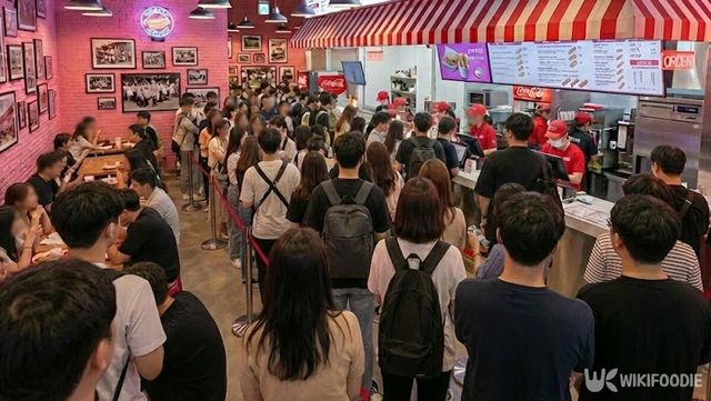 핑크스 핫도그 매장에 많은 사람들로 북적거리고 있다.&nbsp;해당 이미지는 기사 이해를 돕기 위해 AI로 재연하였습니다. / 위키푸디