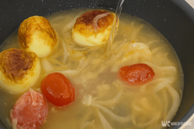 구운계란 카레 만드는 자료 사진. / 위키푸디