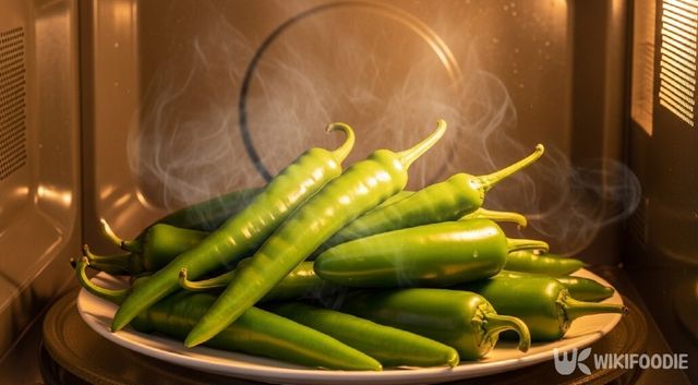 전자레인지에 고추를 데우는 자료사진. / 위키푸디