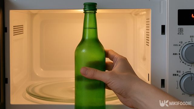 전자레인지 앞에서 소주병을 드는 모습이다. / 위키푸디