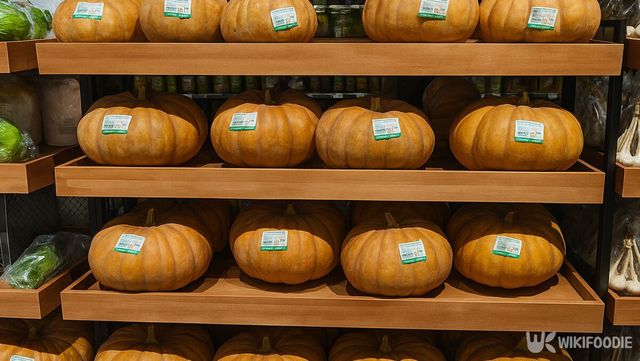 마트에서 늙은 호박을 진열해 판매하고 있다. / 위키푸디