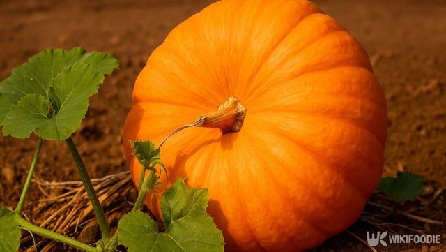 햇살을 듬뿍 머금은 늙은호박이 밭 위에서 탐스럽게 익어간다. / 위키푸디