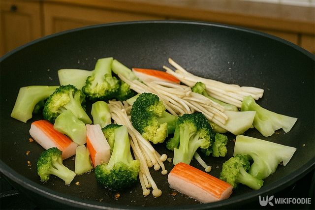 기호에 따라 맛살이나 팽이버섯을 추가해도 좋다. / 위키푸디