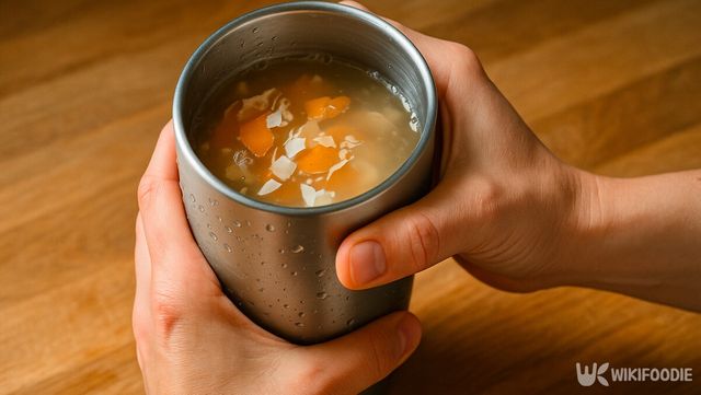 텀블러 안에 잘게 부순 계란 껍데기를&nbsp;넣어 흔들어 씻는 모습이다.&nbsp;/ 위키푸디