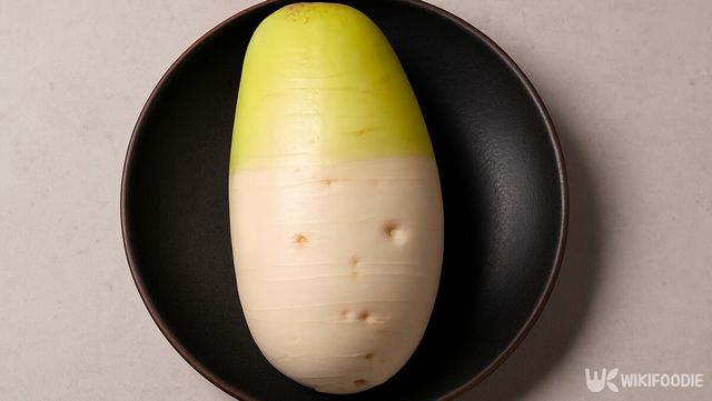 무가 접시에 올려져 있다. / 위키푸디