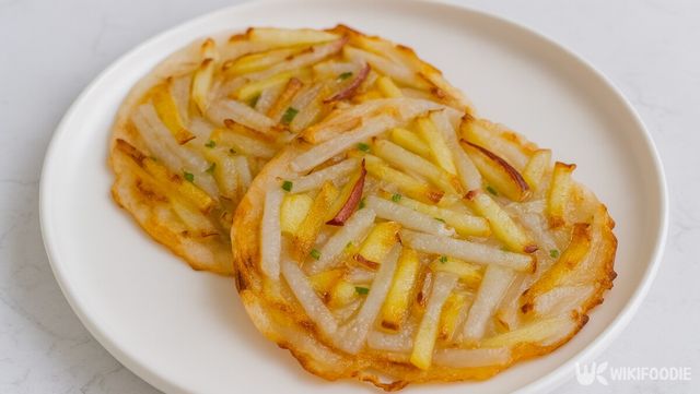 노릇하게 구워진 무전이 접시에 담겨 있다. / 위키푸디