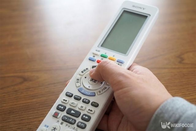 리모컨 버튼을 누르고 있다. / 위키푸디
