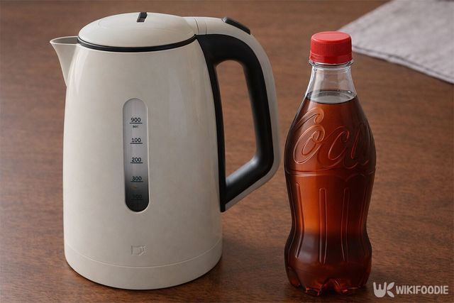 전기포트와 콜라가 나란히 놓여 있다. / 위키푸디