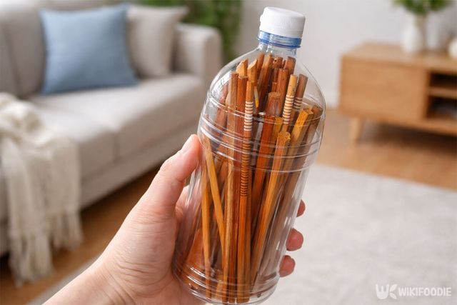 페트병에 수저들이 담겨 있다. / 위키푸디