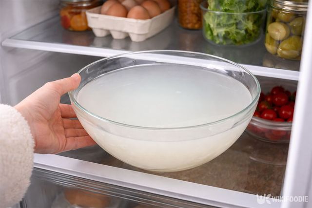 쌀뜨물을 냉장고에 넣고 있다. / 위키푸디