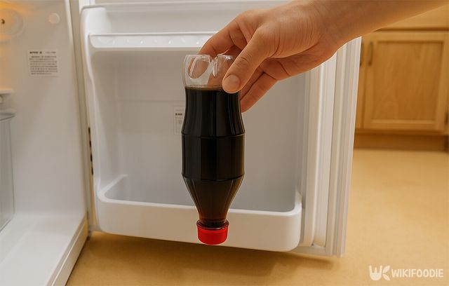 콜라를 거꾸로 세워 냉장고에 보관하려는 모습이다. / 위키푸디