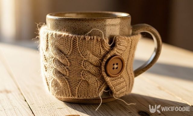 니트 소매로 만든 컵홀더 자료 사진. / 위키푸디