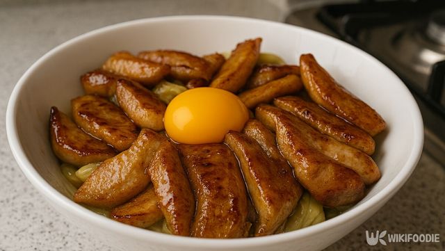 항정살 돈가스 소스 덮밥 자료사진. / 위키푸디