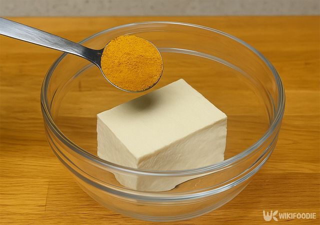 두부에 카레 가루를 넣고 있다. / 위키푸디