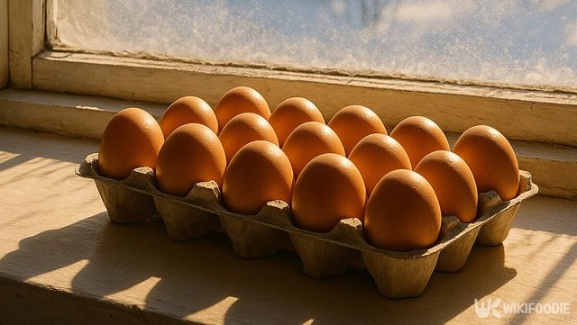 창가 햇빛을 받는 계란 모습이다. / 위키푸디