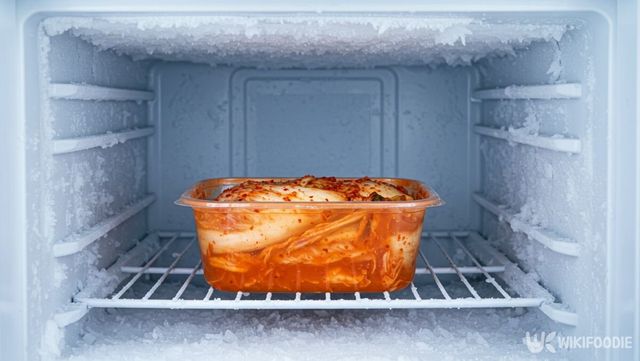 김치를 냉동실에 보관한 모습. / 위키푸디