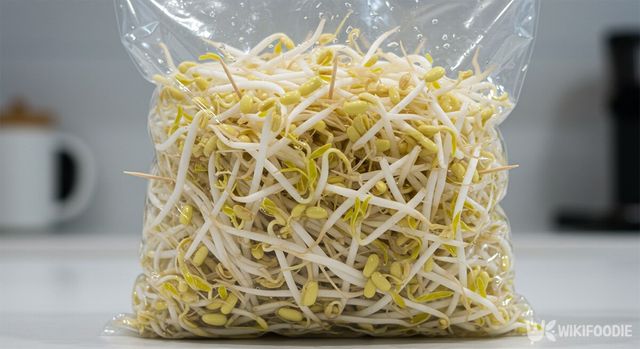 콩나물 보관할 때 이쑤시개로 봉지에 구멍을 내주면 신선도를 유지할 수 있다. / 위키푸디