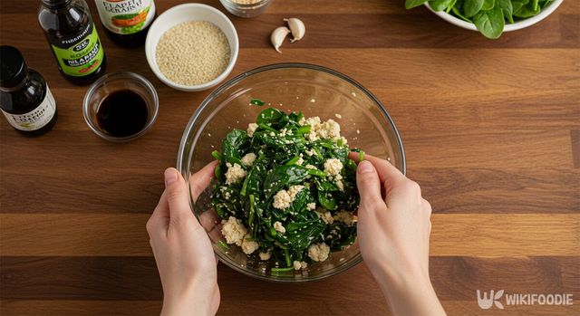 '시금치두부무침' 레시피 만드는 법. / 위키푸디