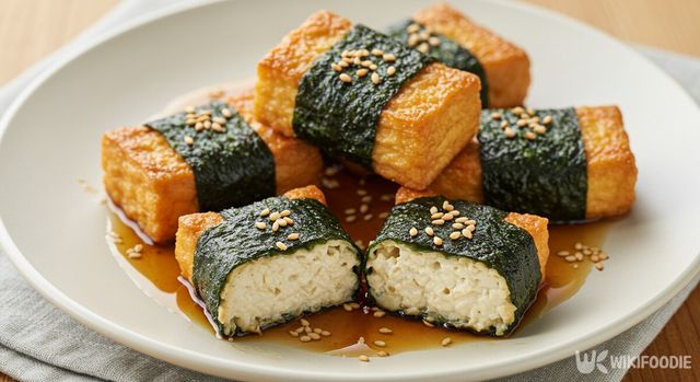 완성된 김말이두부부침 레시피 자료사진. / 위키푸디