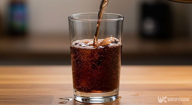 컵에 탄산음료를 따르고 있다. / 위키푸디