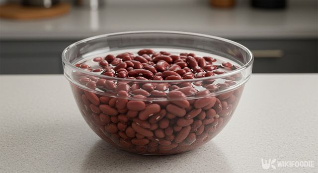 강낭콩을 불리고 있는 모습. / 위키푸디