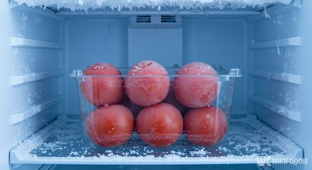 냉동실에 보관 중인 토마토. / 위키푸디