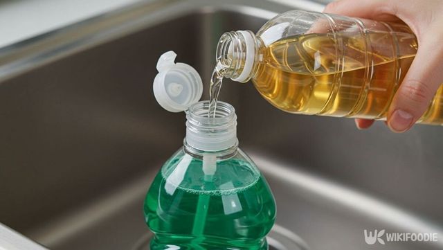주방세제에 식초를 넣는 모습. / 위키푸디