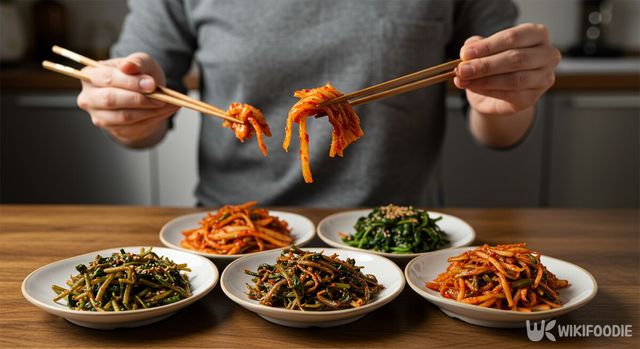 젓가락 두 개로 반찬을 집는 모습. / 위키푸디