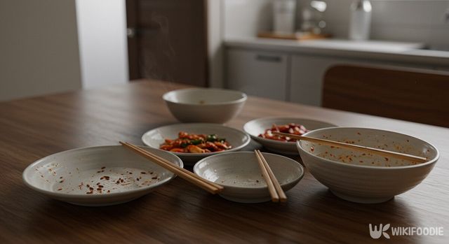 빠르게 식사를 끝낸 모습. / 위키푸디