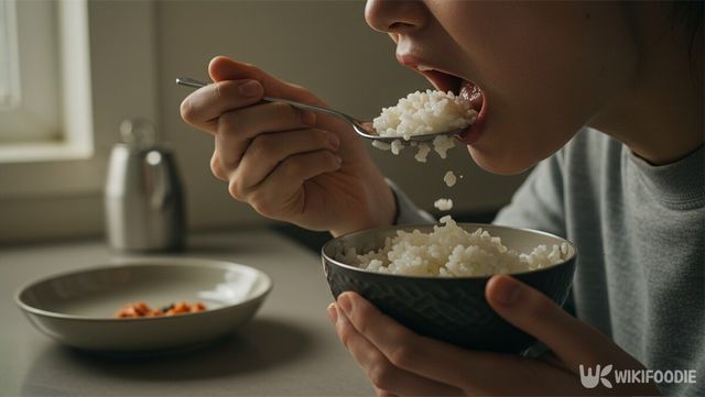 밥 먹는 모습. / 위키푸디