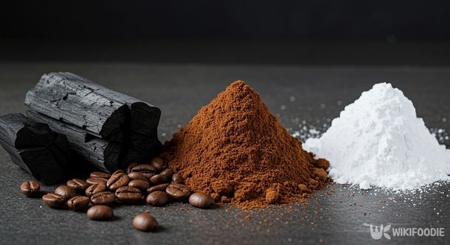 숯, 원두가루, 베이킹파우더 자료사진. / 위키푸디