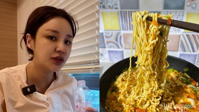 배우 윤진이, 라면 자료사진. / 유튜브 '진짜 윤진이', Klariesa-shutterstock.com