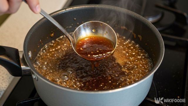 굴 소스를 졸이는 모습. / 위키푸디