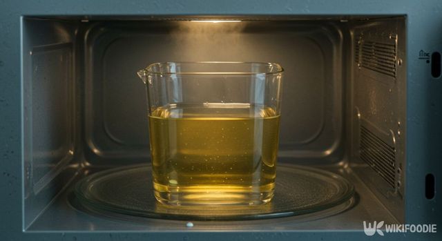 콩나물 데친 물을 전자레인지에 넣은 모습. / 위키푸디