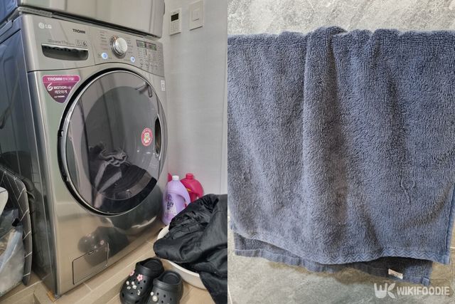 수건은 3~5회 사용 후 세탁하는 것이 일반적이다. 하지만 얼굴을 닦는 용도로 쓰는 수건이라면 1~2회 사용 후 세탁하는 것이 위생적이다. 아이들이나 반려동물이 있는 가정에서는 하루 한 번 사용 후 세탁하는 것이 좋다. 수건에서 냄새가 나거나 손으로 짰을 때 물기가 많다면 즉시 세탁해야 한다. / 위키푸디