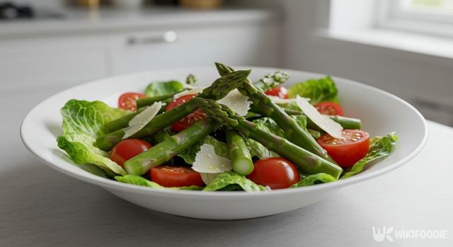 아스파라거스가 샐러드에 포함돼 있다. / 위키푸디