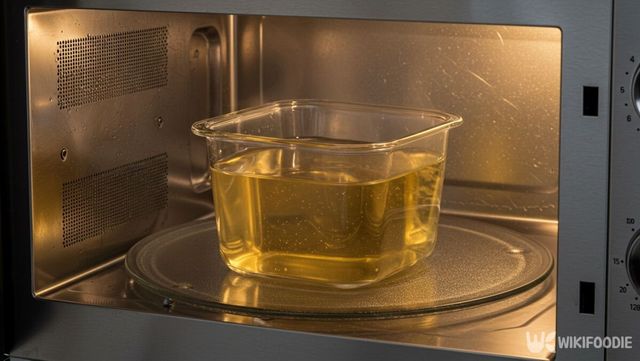 콩나물 데친 물을 전자레인지에 넣은 모습. / 위키푸디