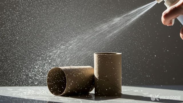 휴지심에 탈취제를 뿌리는 모습. / 위키푸디