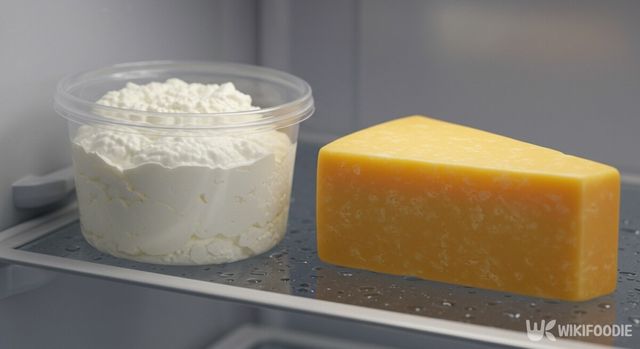 기사의 이해를 돕기 위한 이미지. 리코타 치즈와 체다 치즈. / 위키푸디
