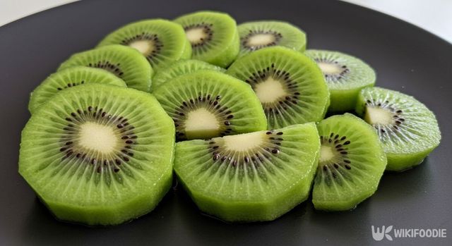 접시 위에 키위가 놓여 있다. / 위키푸디