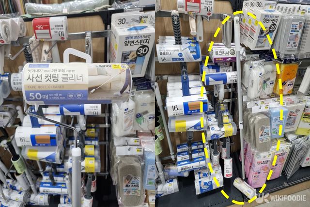 다이소 돌돌이 사선컷팅 클리너 자료사진. / 위키푸디