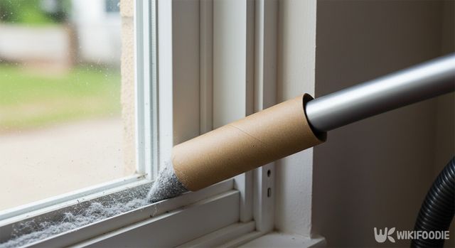 휴지심을 이용한 창틀 청소. / 위키푸디