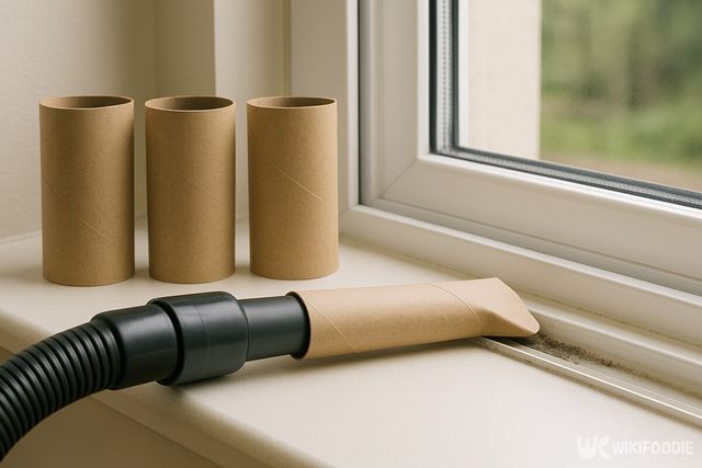 휴지심을 청소기에 끼운 모습 / 위키푸디