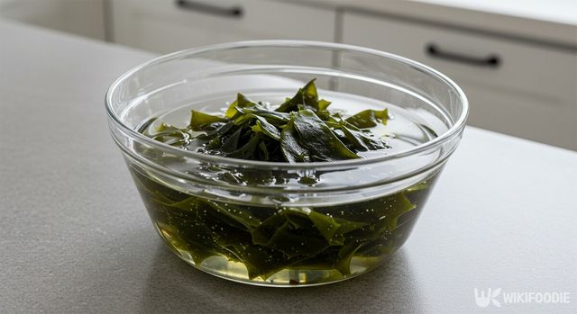 미역을 불리는 모습. / 위키푸디