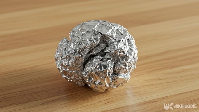 쿠킹호일을 공처럼 뭉친 모습. / 위키푸디