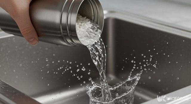 텀블러에 넣은 찬밥과 물을 버리고 있다. / 위키푸디