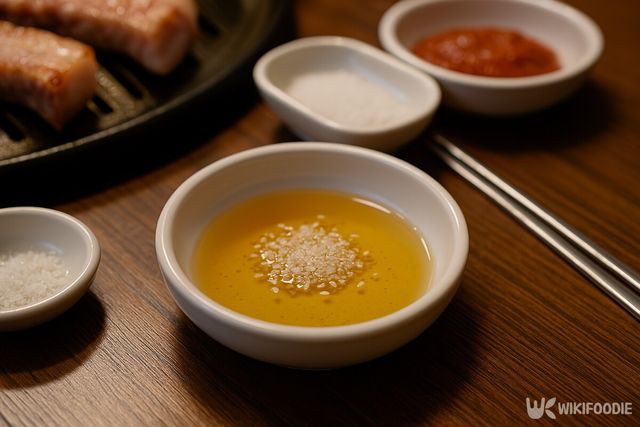 고깃집 기름장 참고 사진. / 위키푸디