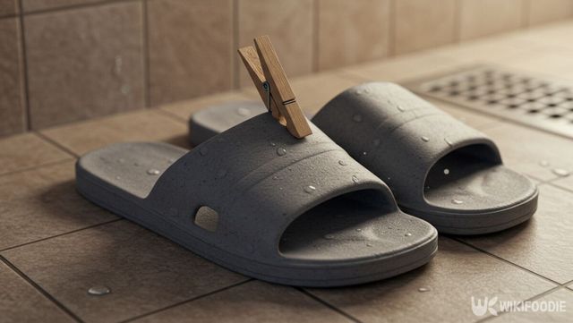 빨래집게로 욕실화를 집은 모습. / 위키푸디