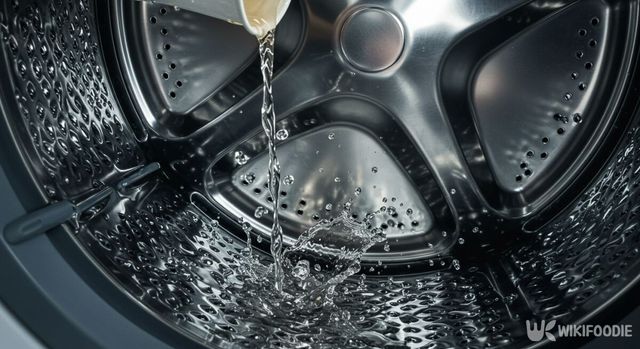 세탁기에 식초를 넣고 있다. / 위키푸디