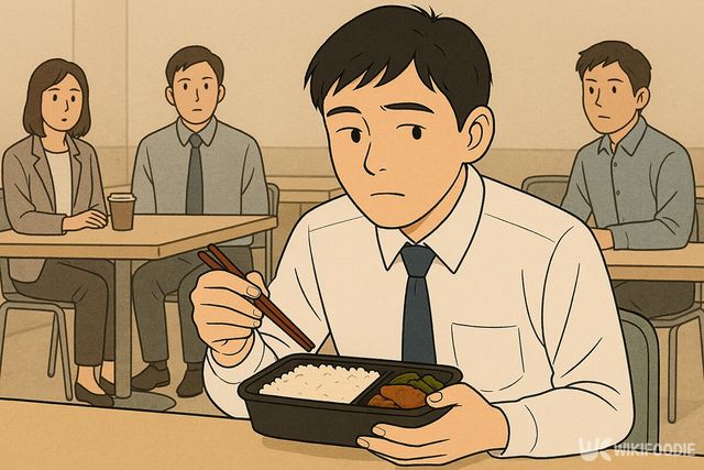 혼밥하는 신입 직원의 모습. / 위키푸디